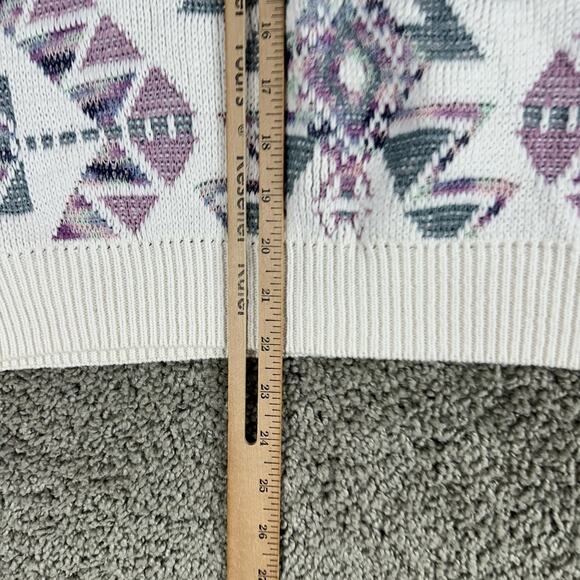 Vintage Alfred Dunner Sweater Womens 44 Aztec Knit Short Sleeve Made USA 90s - Picture 8 of 10